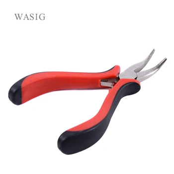 Pinza a punta piegata Pinza per clip per strumento di estensione dei capelli fai-da-te per micro anelli/collegamenti/perline e estensioni della fiera di piume