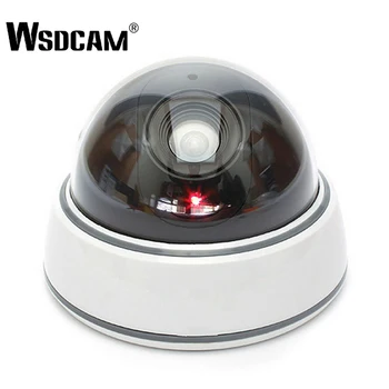 

Wsdcam Home Family Outdoor CCTV Camera Fake Dummy Camera Surveillance Security Dome Mini Dummy Camera with LED Light White