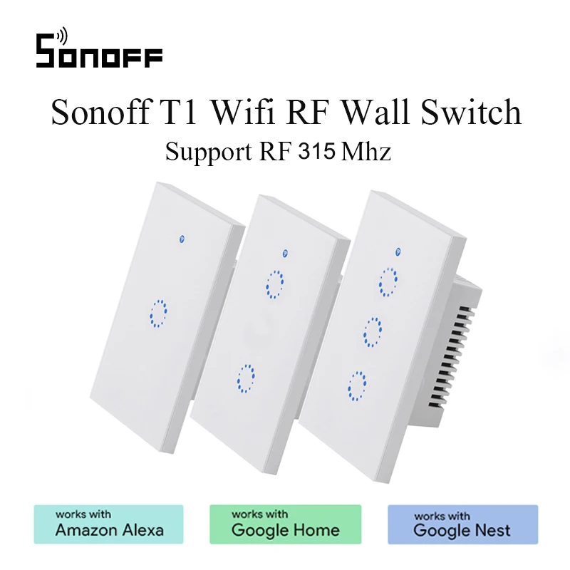 Itead Sonoff T1 Us 1 2 3gang Wifi Switch Rf 315mhz Wall
