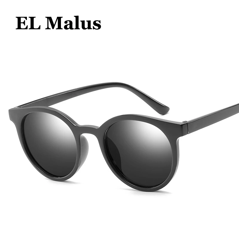 

[EL Malus]Round Frame Sunglasses Women Mens Retro Red Yellow Lens Mirror Pink Purple Shades Sexy Ladies Sun Glasses Oculos