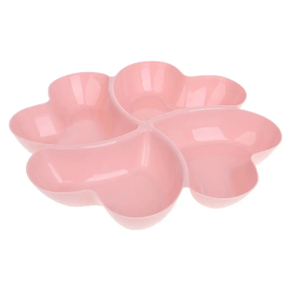 В форме сердца фруктовое Блюдо Поднос Творческий тарелки коробка для хранения Контейнер для закусок орехов десертов - Цвет: Pink