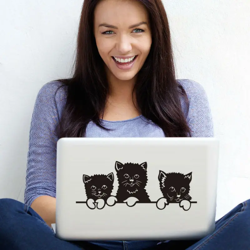 Lovely Cats Vinyl Laptop Decals Car Computer Sticker Cute Animal