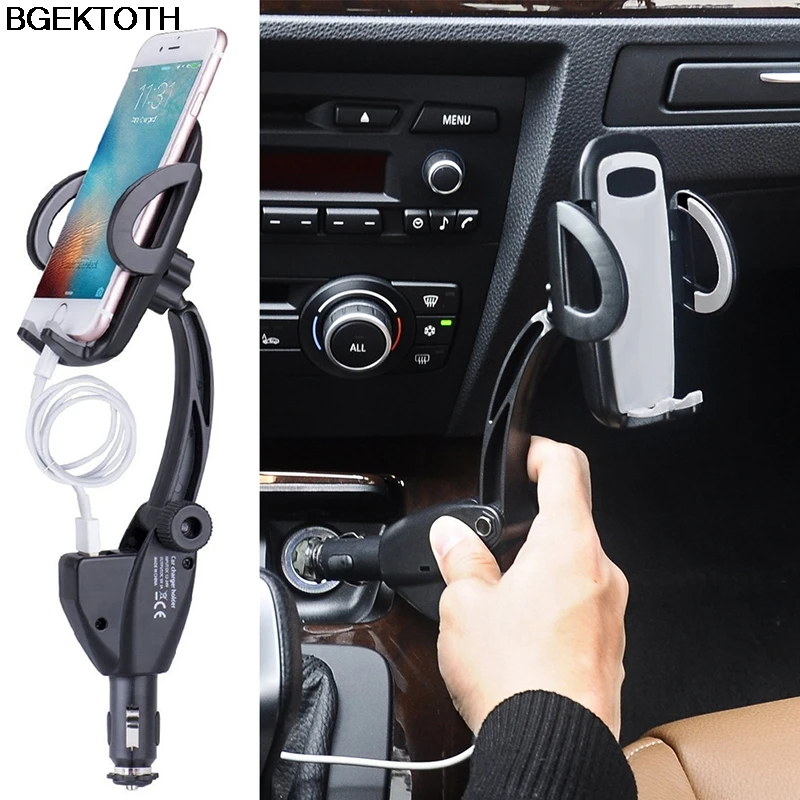 Car 2in1 Dual USB Charger Holder Mount Cigarette Lighter Chargers For Cell Phonecigarette