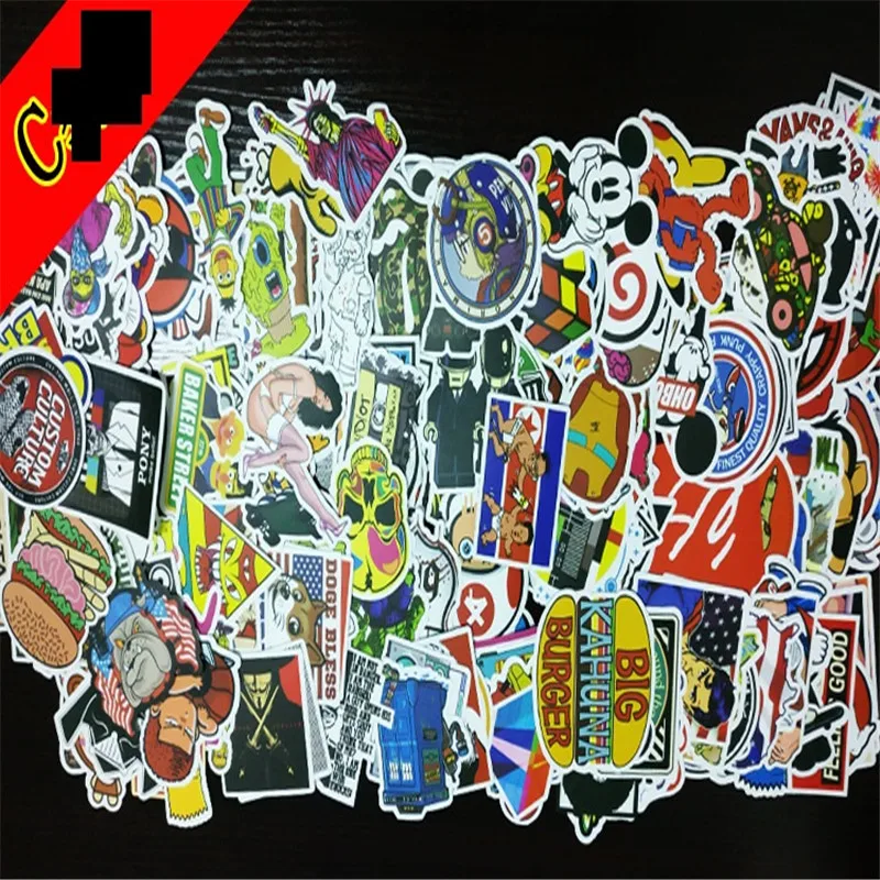 10pcs Skateboard Vinyl Sticker Skate Graffiti Laptop Luggage Car Bomb Decal Lot 