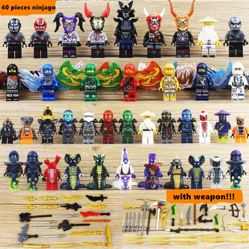 Miglior 40pcs Ninjago LegoING Figure Set Building Blocks Ninja Serpente LIoyd Garmadon Legione Skales Pythor Fangdam Acidicus Giocattolo Per Il Capretto