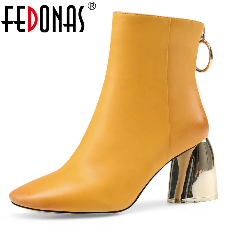 

FEDONAS Brand Women Ankle Boots High Heels Party Club Prom Zipper Autumn Winter Warm Basic Boots Ladies New Fashion Shoes Woman