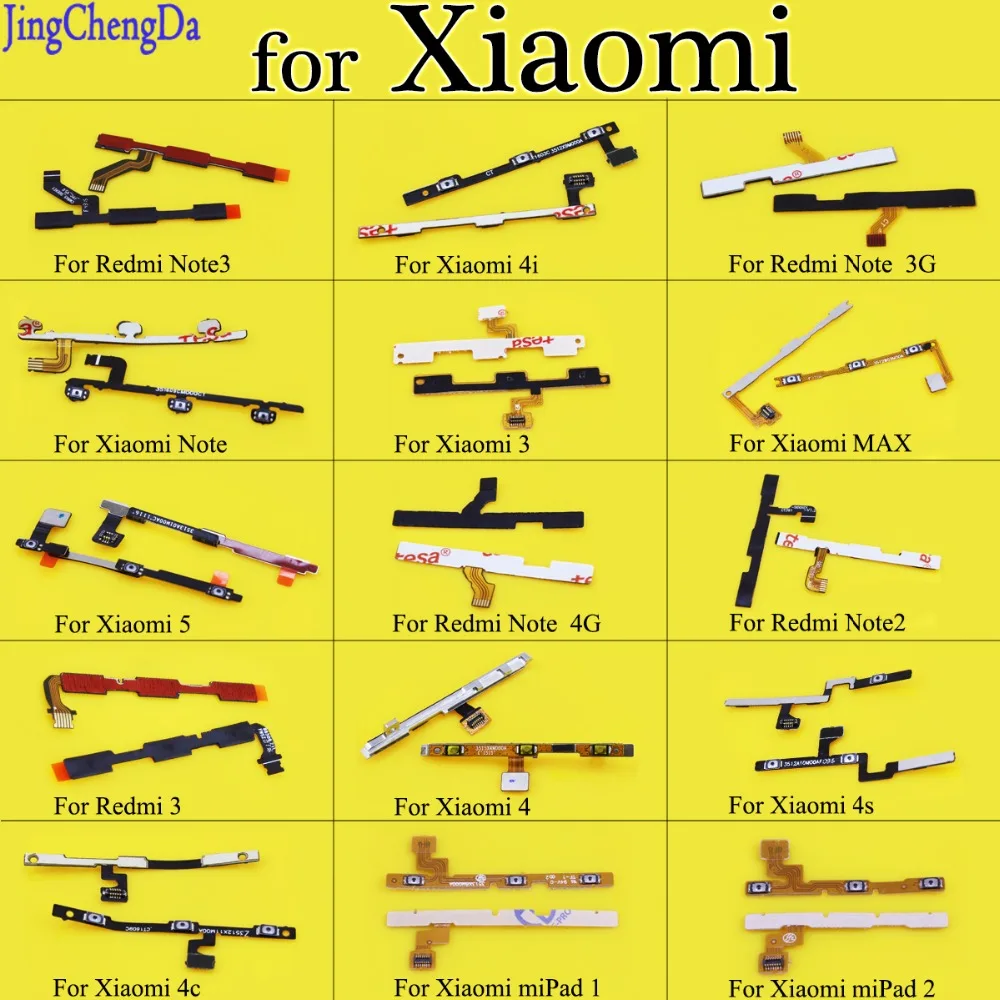 

JCD Volume Button Power Switch On/Off Button Flex Cable For Xiaomi Mi3 Mi4 Mi 4C 4S Mi4i Mi5 Max Note 2 For Redmi Note
