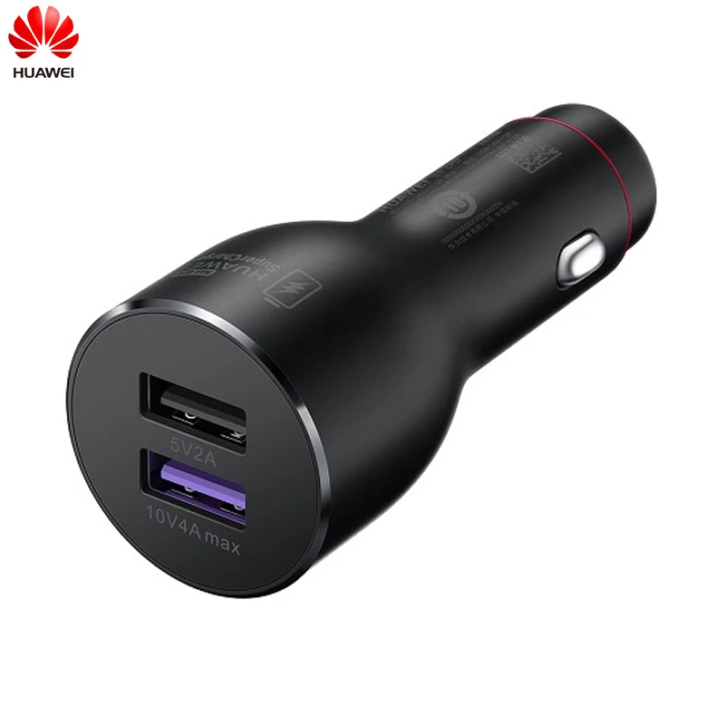 Быстрое Автомобильное зарядное устройство huawei SuperCharge Max 22,5 Вт 40 Вт QuickCharge Max 18 Вт адаптер быстрой зарядки Duable USB порт type C 5A кабель - Цвет: SuperCharge 40W