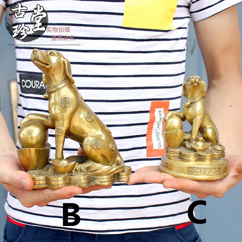 Metallic copper animal dog Copper metal crafts home desktop decor