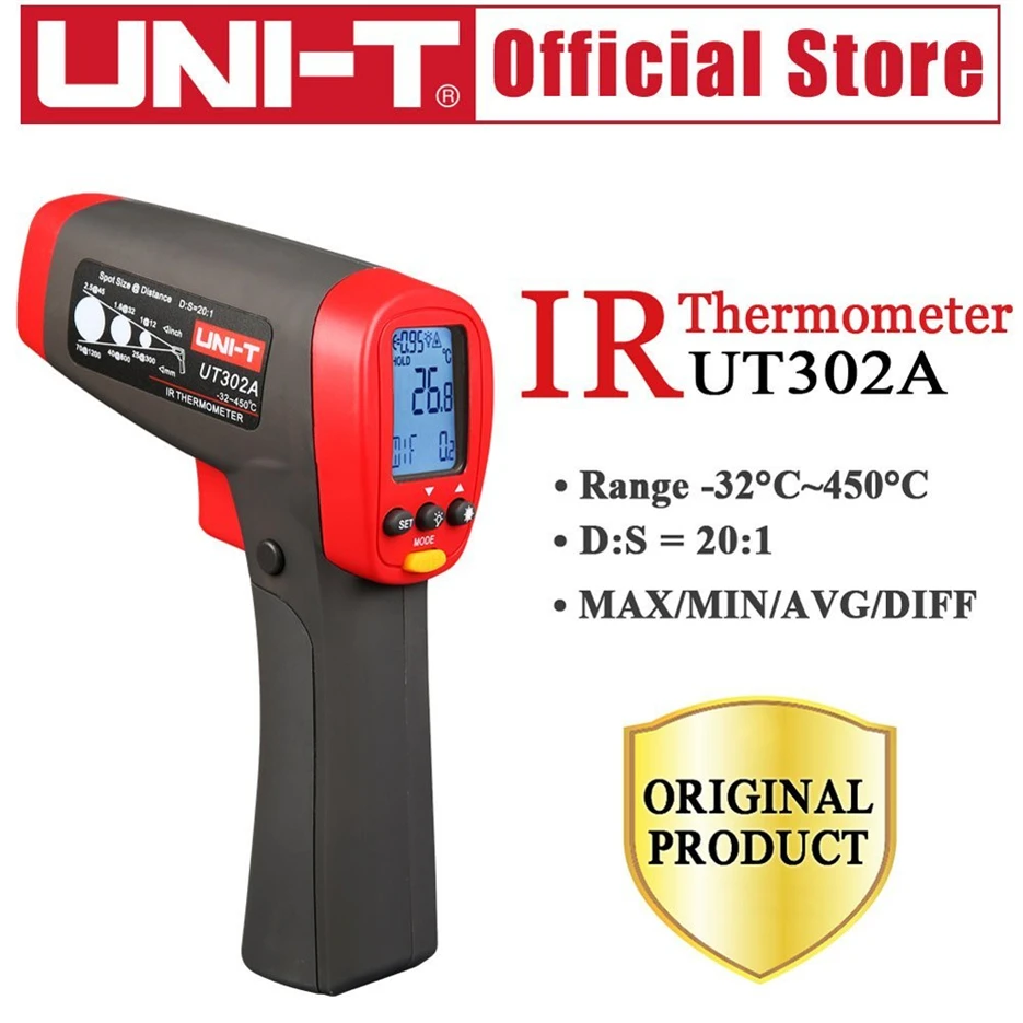 

Selling UNIT Pyrometer UT302A Infrared thermometer -32-450 Celsius infrared thermometer gun handheld non-contact IR thermometer