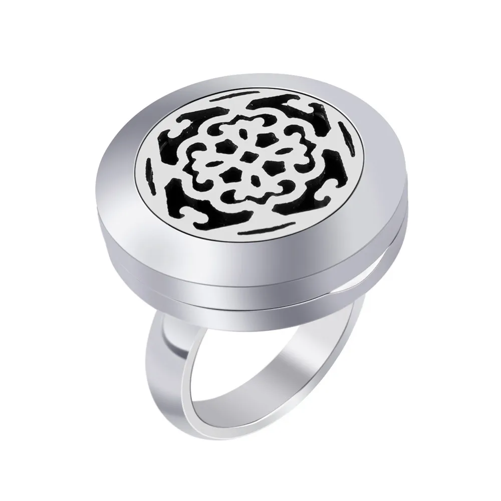 20 мм эфирное масло диффузорное кольцо из нержавеющей стали медальон ароматерапия кольцо диффузор для мужчин и женщин - Цвет основного камня: style 8