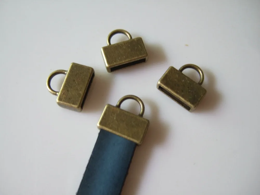 Buy 20Pcs Antique Bronze 10x2mm Flat End Caps Clasp