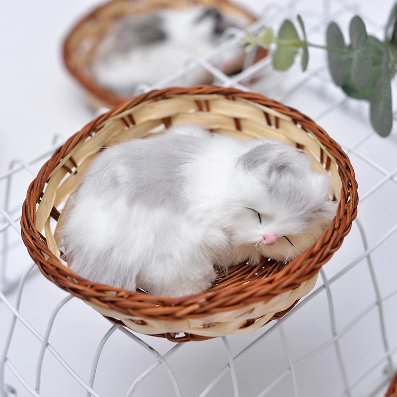 Имитация спящих кошек плюшевые игрушки милые животные кукла корзина для обуви