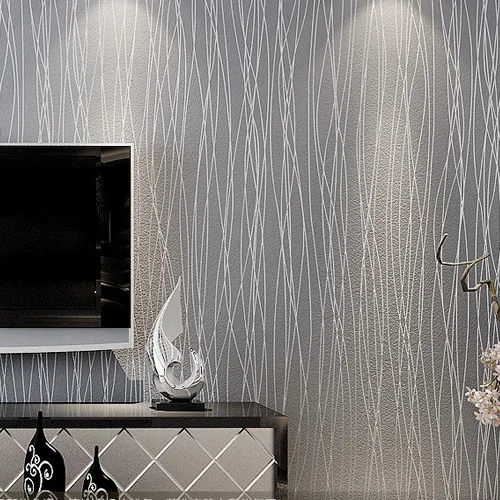 Striped Wallpaper Glitter Solid Wall Paper Non Woven Bedroom Living Striped Wallpaper Glitter Solid Wall Paper Non Woven Bedroom Living Room Home Decor Modern Papel De Parede Tapete Grey Silver