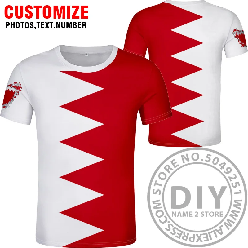 Бахрейнская футболка, изготовление под заказ, с принтом имени, фото, Красная футболка bhr, страна, bh BAHRAIN, сделай сам, Арабская нация, одежда с флагом - Цвет: Style 13