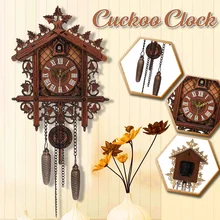 Reloj de pared de cuco, reloj despertador de cuco de pájaro para sala de estar, reloj despertador Vintage artesanal para árbol, casa, decoraciones, alarma de día