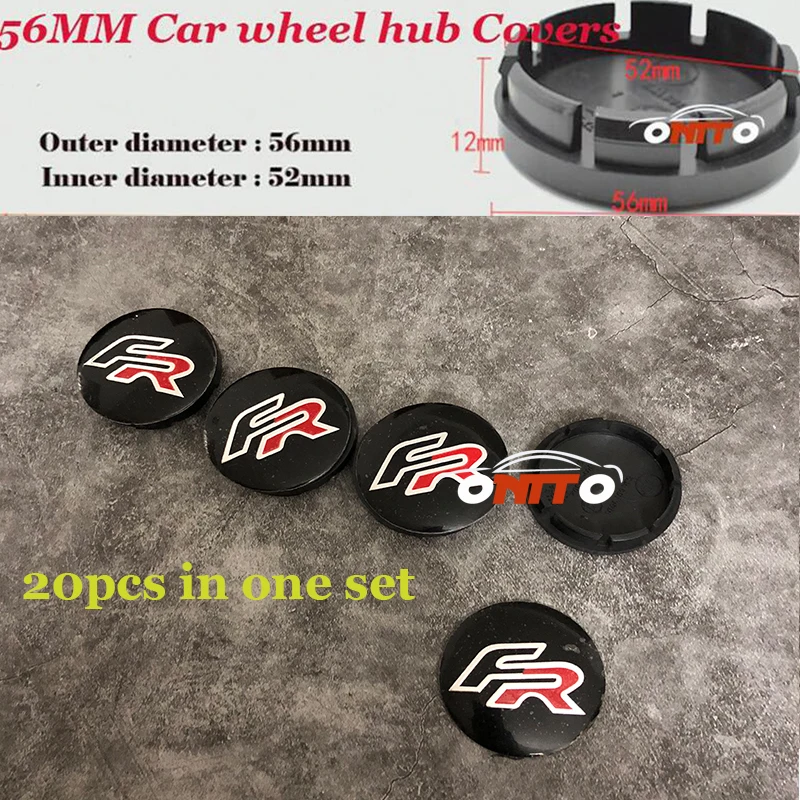 

20pcs/lot 56mm Car Rims Wheel Caps FR logo For Seat Cordoba Ibiza Cupra Leon lbiza Toledo Auto Badge Emblem covers Car-styling