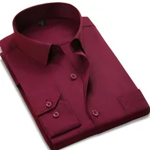 Не нуждается в глажке мужские деловые официальные сорочки Camisa, чистый хлопок, саржа, сплошной цвет, облегающая сорочка, рубашки на весну и осень