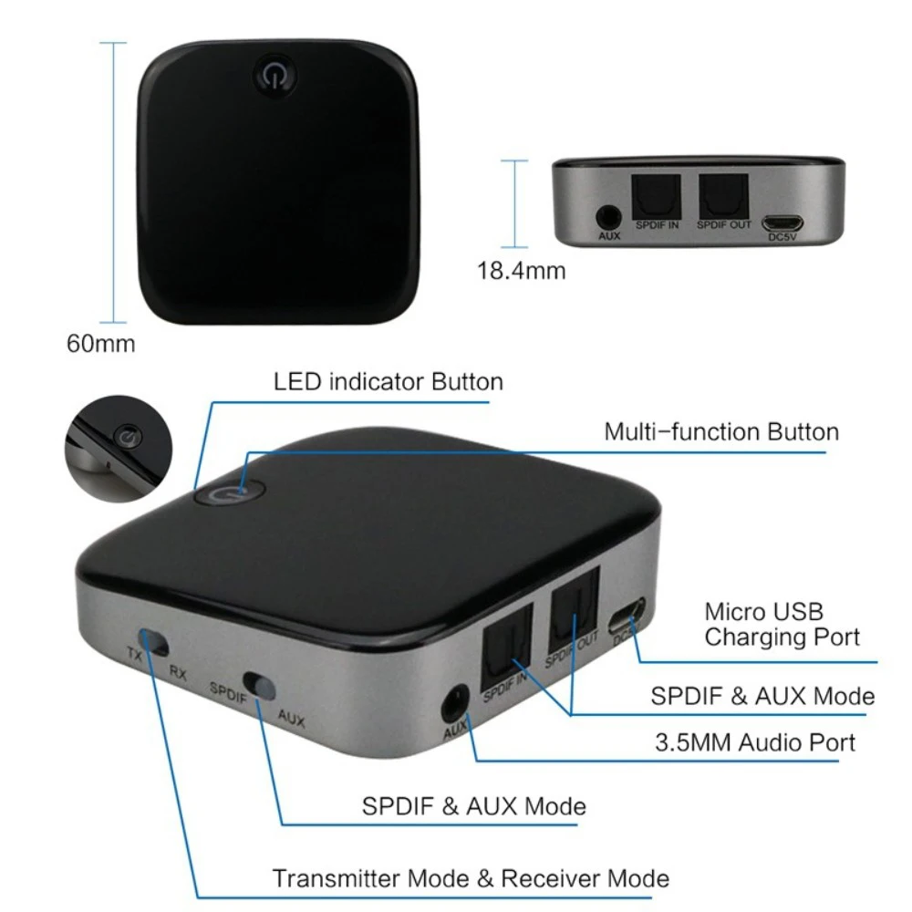 Bluetooth передатчик BTI 029 беспроводной адаптер ключ для HiFi Звук Систа/ТВ/ПК 2 в 1 3 5 мм Apt