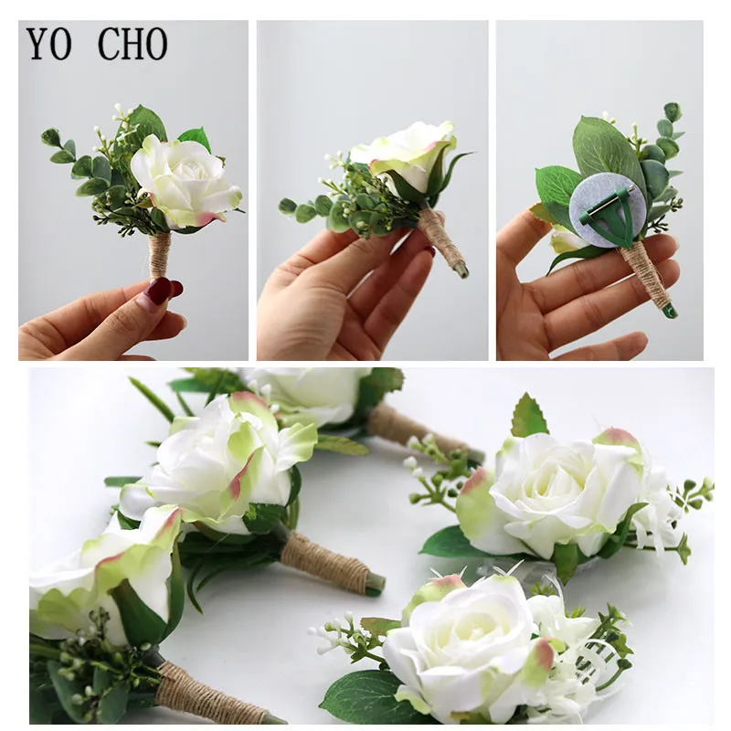 BRYER Bouquet Da Sposa Per La Sposa, Bouquet Da Sposa Romantici, Fiori Nuziali Artificiali Bouquet Per Sposa E Damigella D'onore Bouquet Lungo Per Centrotavola Per Matrimonio In Chiesa Di Compleanno