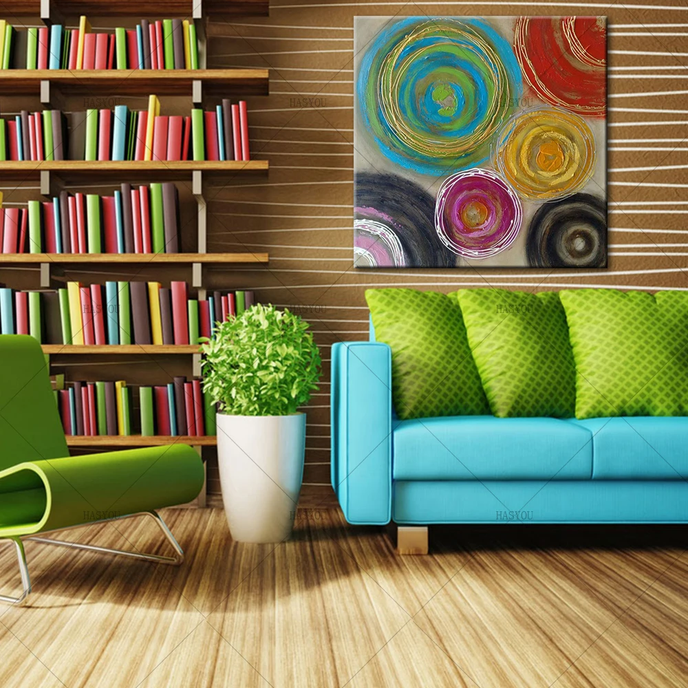Large-Handpainted-Abstract-Modern-Colorful-Spot-Circles-Oil-Painting-On-Canvas-Hand-Made-Painting-For-Living (5)