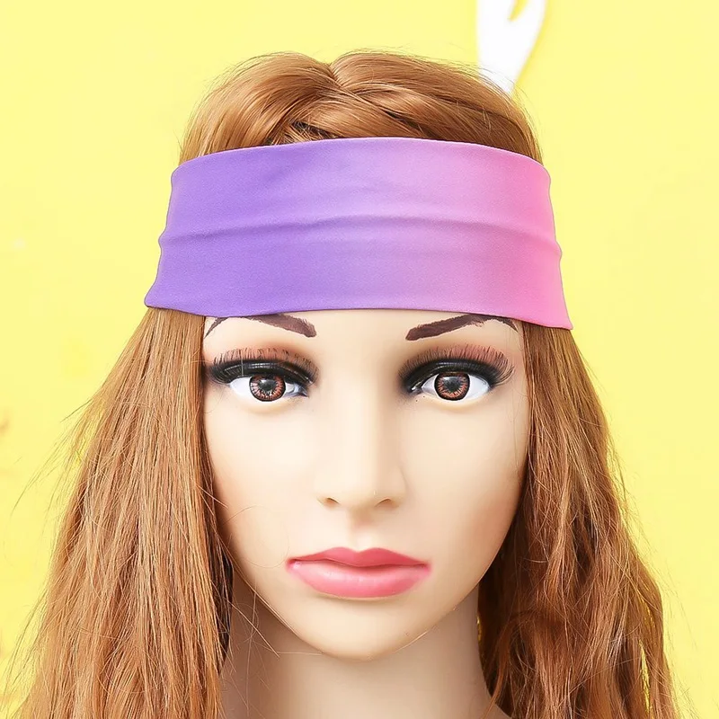 Women Men Color Sport Sweat Band Sweatband Headband Hair Band Yoga Band