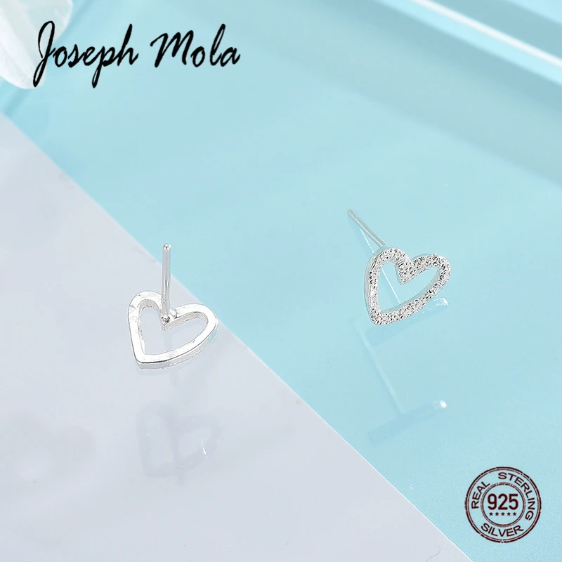 Joseph Mola 2019 женские серьги 8 мм матовое сердце серебро 925 пробы гвоздики для девочек
