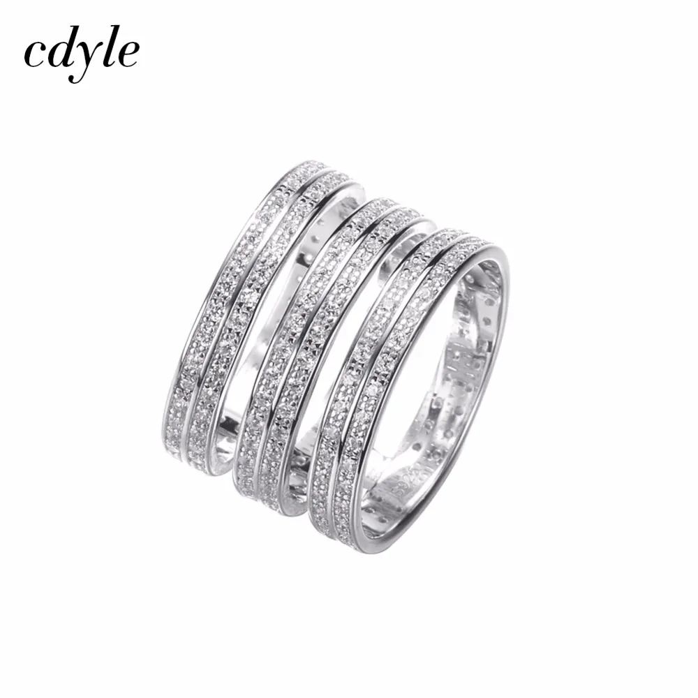 

Cdyle Retro Luxury Women Ring Fashion Wedding Rings S925 Sterling Silver Jewelry Elegant Anniversary Engagement Party Bijous