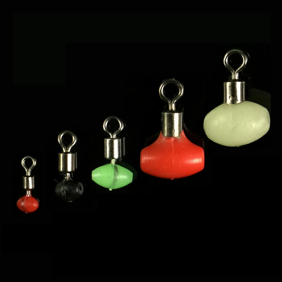 

20PCS/Lot Fishing Accessories Luminous Green Block Bead Cross-Line Swivels & Bead T Shape Pulley Slide Rig Connector