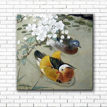 

Chinese flower mandarin duck water scenery canvas printings oil painting printed on canvas home wall art decoration picture