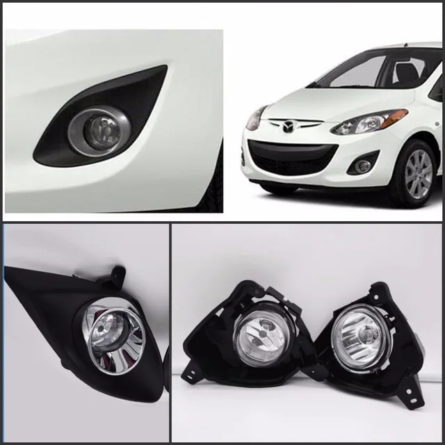 JanDeNing Car Fog Lights for MAZDA 2 2010 2014 Clear Halogen bulbs H11