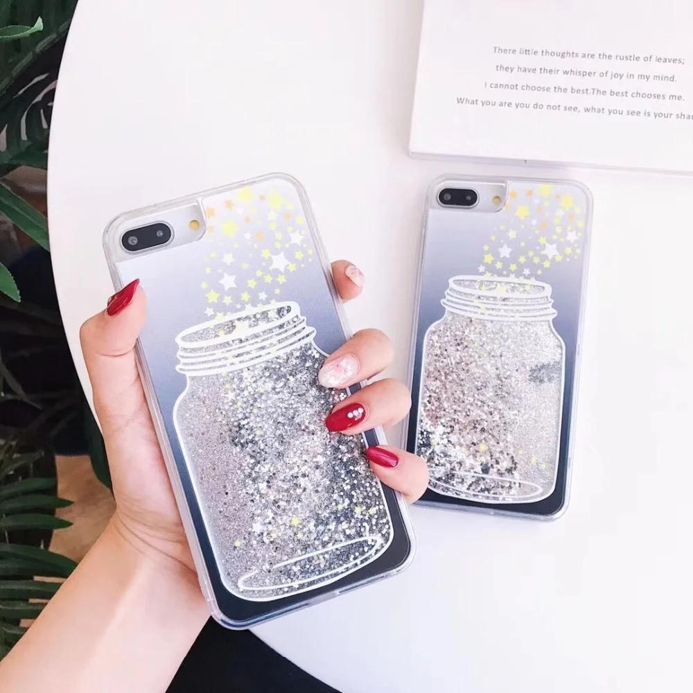 Hazy beauty 3D Stars Patterned Case For iphone X 7 8 plus Glossy Transparent Silicone Cases x 6s Back Cover |