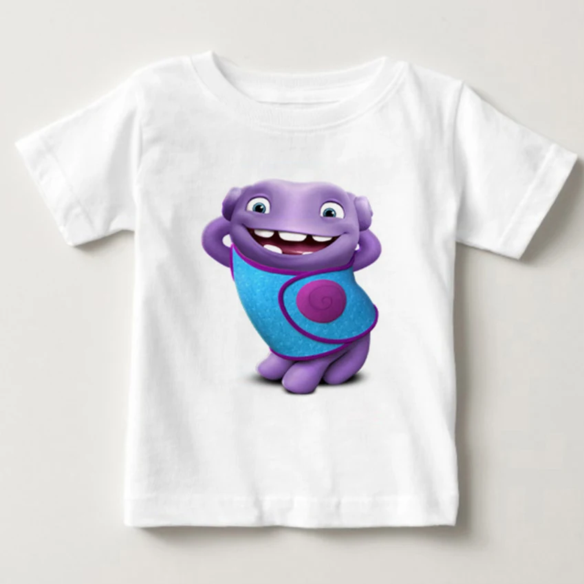 

Summer cotton 3T-8T children short sleeved shirt funny aliens print clothing children crazy alien clothes white T-shirt MJ