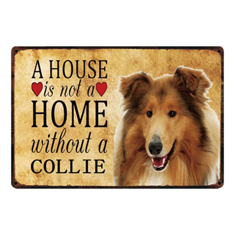 [Kelly66] собаки дома без золотого ретривера металлический знак оловянный плакат домашний Декор Бар настенная живопись 20*30 см размер y-2141 - Цвет: y-2132