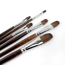 Акварельная Цветочная куница, набор кистей с круглой головкой, длинный стержень, масляная кисть, акриловая ручка, шерсть животных, ручная краска, ed, 6 шт. в упаковке, кисть для взрослых