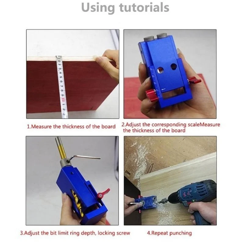 

Durable Oblique Hole Locator Drill Bit 9.5MM Anodized Blue Cross Screw Driver Woodworking Tool Kit Power Tools