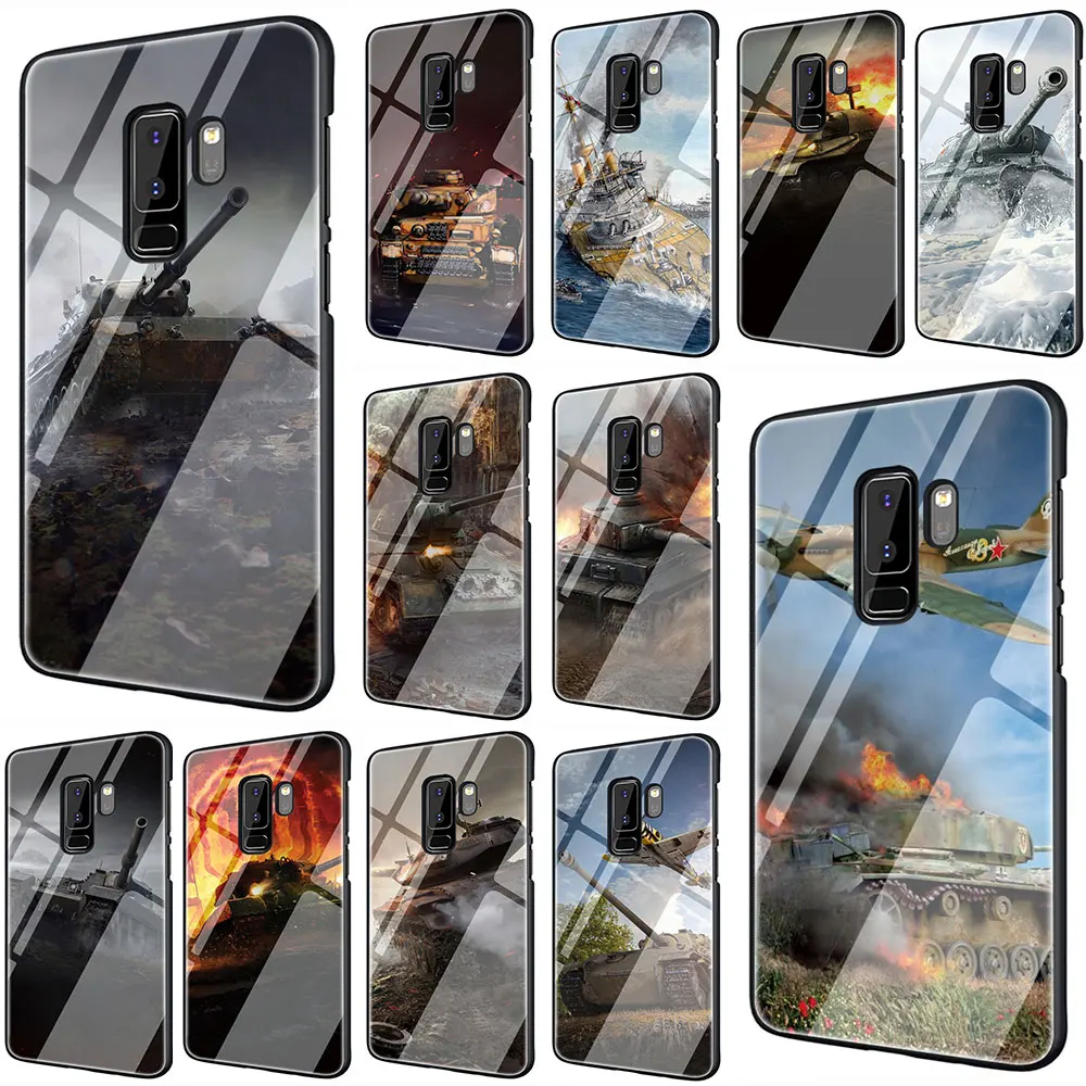 

world of tanks Customer High Quality Tempered Glass Phone Cover Case For Galaxy S7 edge S8 9 10 Plus Note 8 9 10 A10 20 30 40 50 60