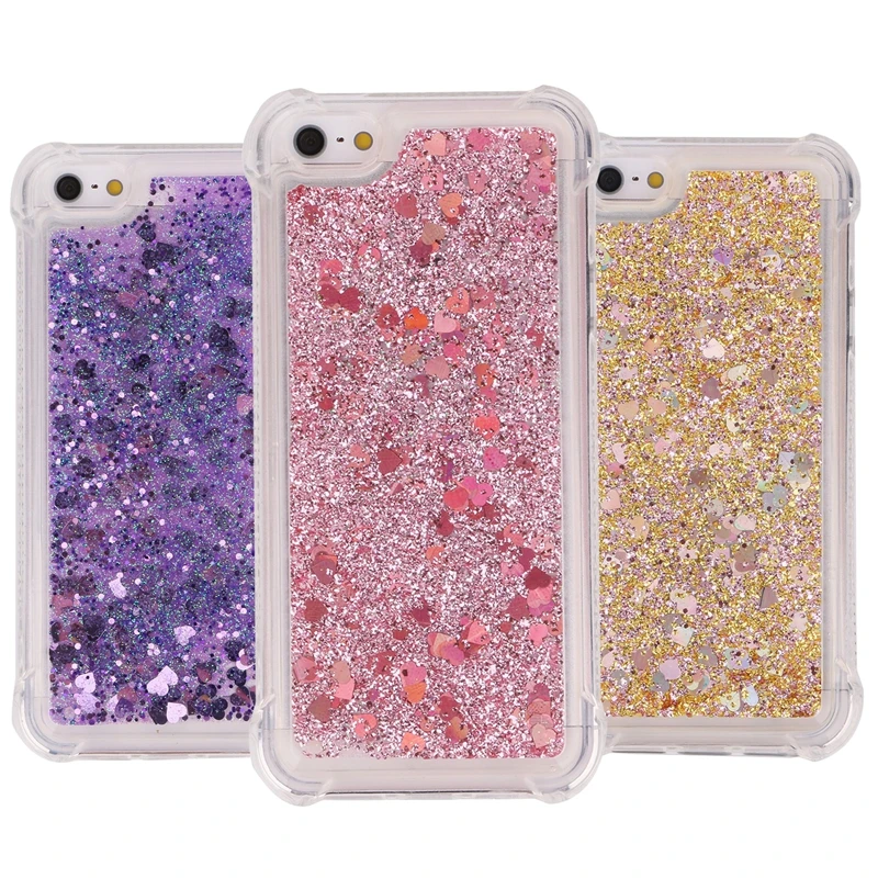 5s Liquid Quicksand Phone Case on for iPhone Bling Sequins Cover Coque For Apple 5 5S SE Cases Fundas Women |