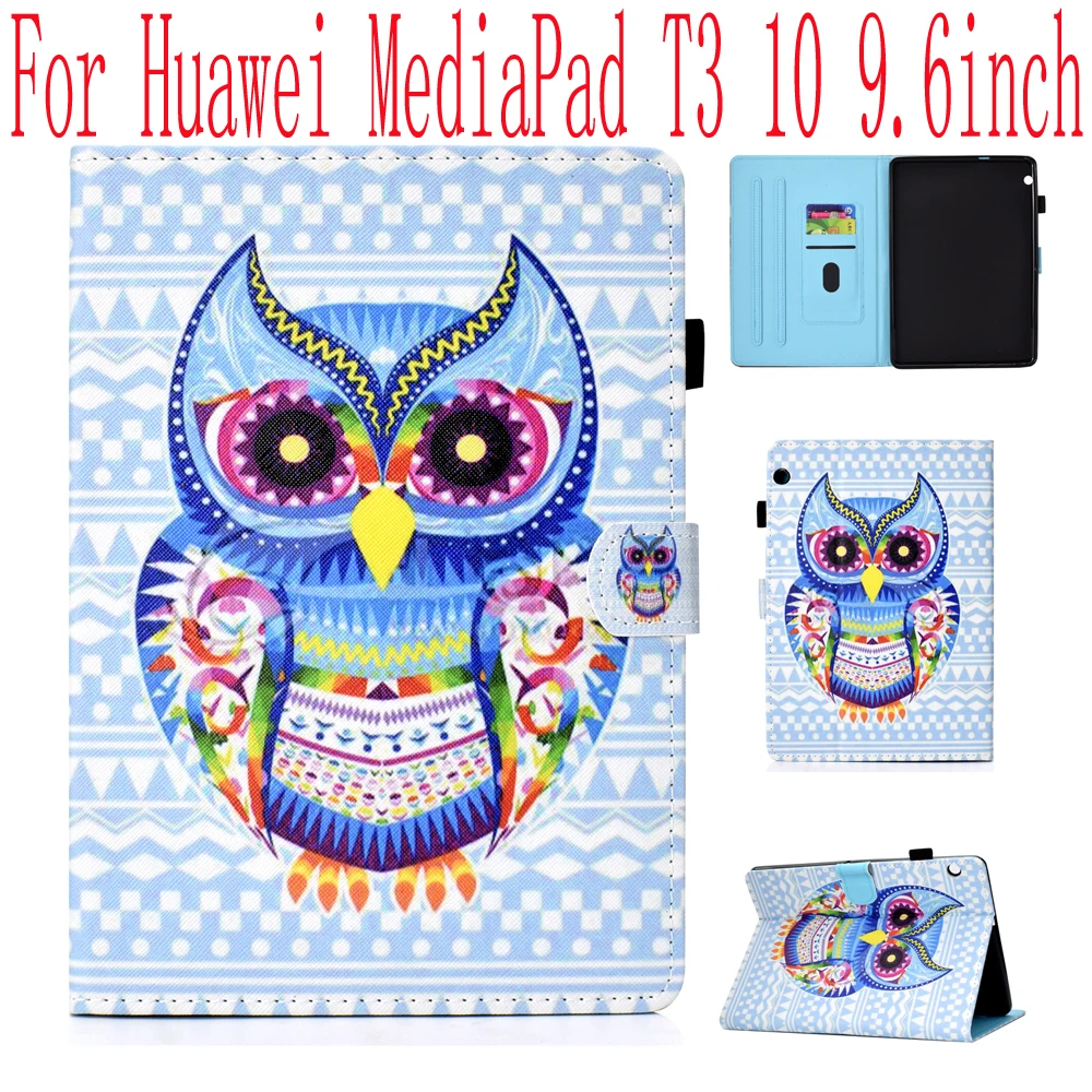 

Fundas For Huawei MediaPad T3 10 9.6inch Case AGS-W09/AGS-L09 Soft TPU Leather Kickstand Smart Cover Book Case Cartoon Kids Case