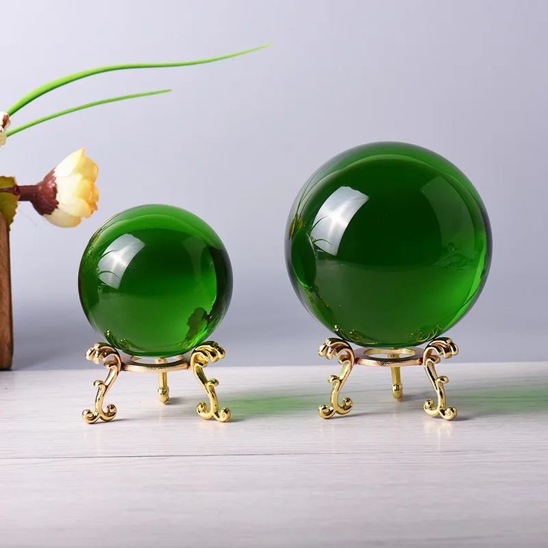 Green Crystal Ball 8cm Home Decoration Accessories Feng Shui Props