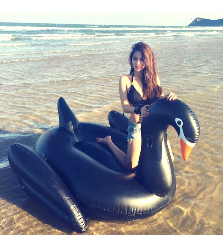 PVC Giant Inflatable Golden White Black Swan Rider Inflatable Ride On Water Toy Swimming Pool Water Floats Birthday Part Gift