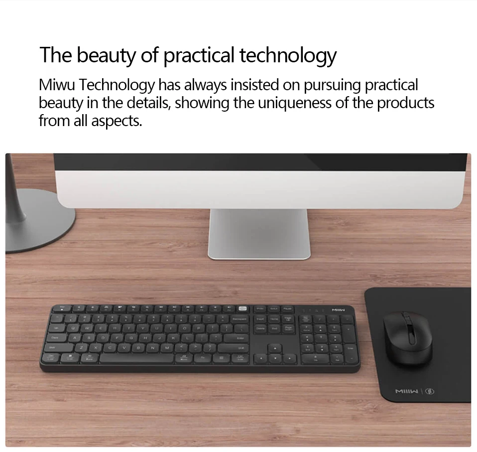 Original Xiaomi Miiiw Wireless Office Keyboard and Mouse Set 2.4GHz 104 Keys Multi system Compatible Wireless Portable Keyboard (2)