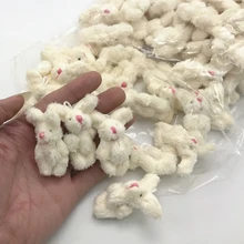 

10pc/lot 3.5cm 4cm Soft Mini Joint Rabbit Pendant Bunny For Key Chain Bouquet Toy Doll DIY Ornaments Gifts