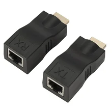 2 шт. 4k 1080P HD 3D 30 м 98ft hdmi-удлинитель Протокола по одному RJ45 Cat 5e/6 сетевой Ethernet адаптер Поддержка HDMI 2,0 4k * 2k с HDCP