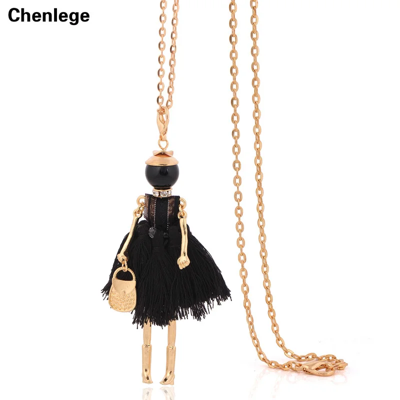 

long necklace women trendy tassel chain alloy for women fashion gold-color necklace jewelry big choker pendants accessories