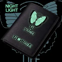 MeanCat жизнь странная качество черный бумажник PU сбор Storm PC Игры папки коллекция кошельки с ночной свет Функция
