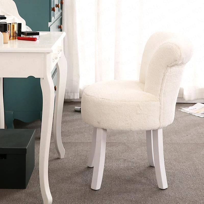 European Dressing Stool Back Makeup Chair Nail Table Bedroom Shoe