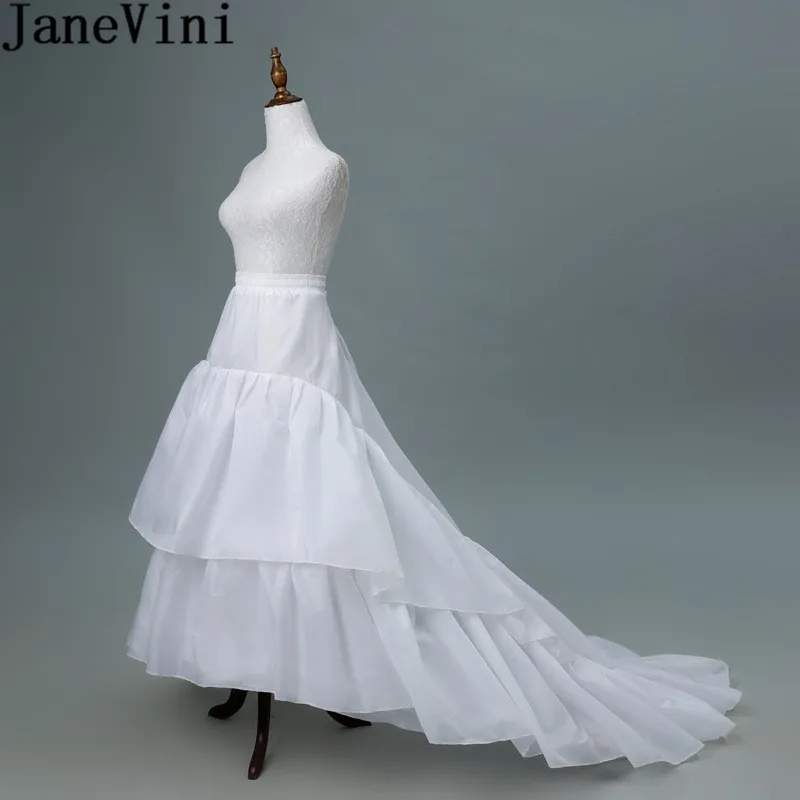 JaneVini High Quality 3 Hoops Bridal Underskirt Petticoat for Wedding Dress Train Women A Line Underwear Crinoline Accessories