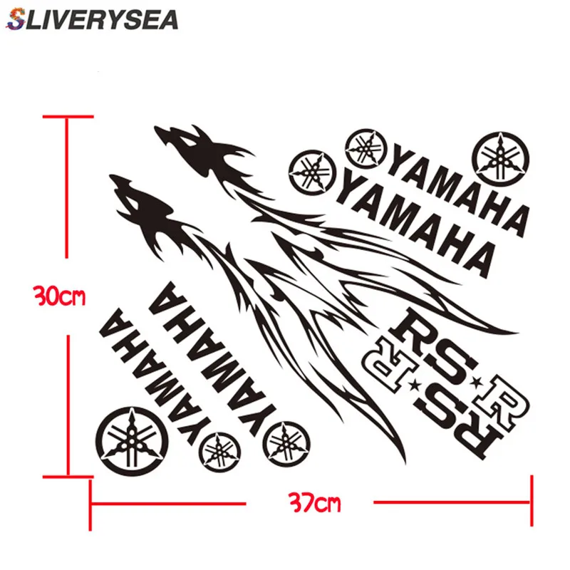 

35*30cm For Flame Dragon YAMAHA Logo JDM Reflective Sticker Motorcycle Body OEM Stickers Decal Car Styling Accessories #B1368