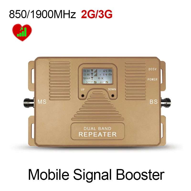 أفضل سعر! LCD المزدوج الفرقة سرعة 2 جرام + 3 جرام 850/1900 ميجا هرتز الذكية المحمول إشارة الداعم هاتف محمول مكرر إشارة مكبر للصوت فقط الداعم